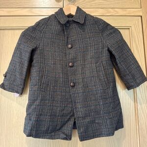 Vintage Jacobson's Wool Plaid Pea Coat Removable Liner Button Front / 4T